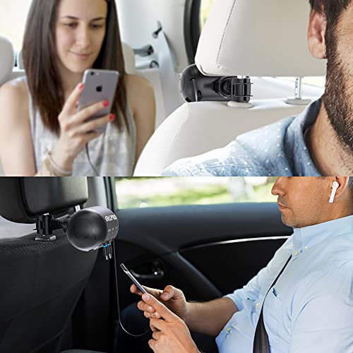 Multi Car Retractable Backseat 3 In 1 36W Car Charging Station Box Compatible With All Phones | Iphone | Samsung | Android | Share Ride Customer Charging Dock Attach To Headrest (Big) #TOP7