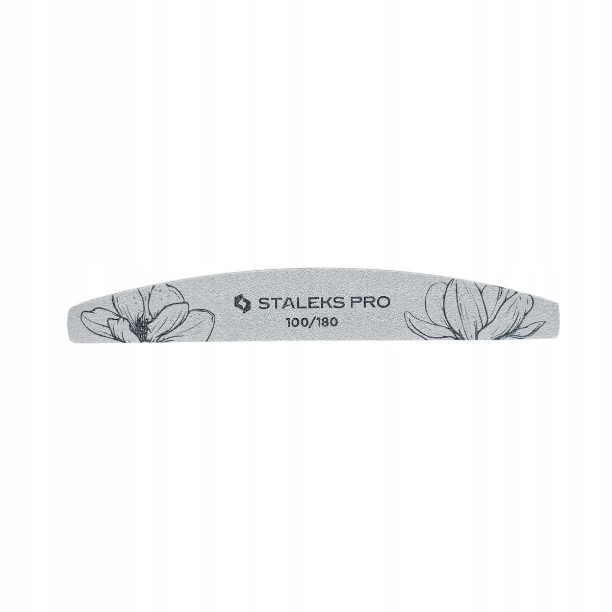 Lima per unghie STALEKS EXPERT NFE-40 a mezzaluna, doppio lato, grana 100/180, sottile strato di schiuma, confezione da 25