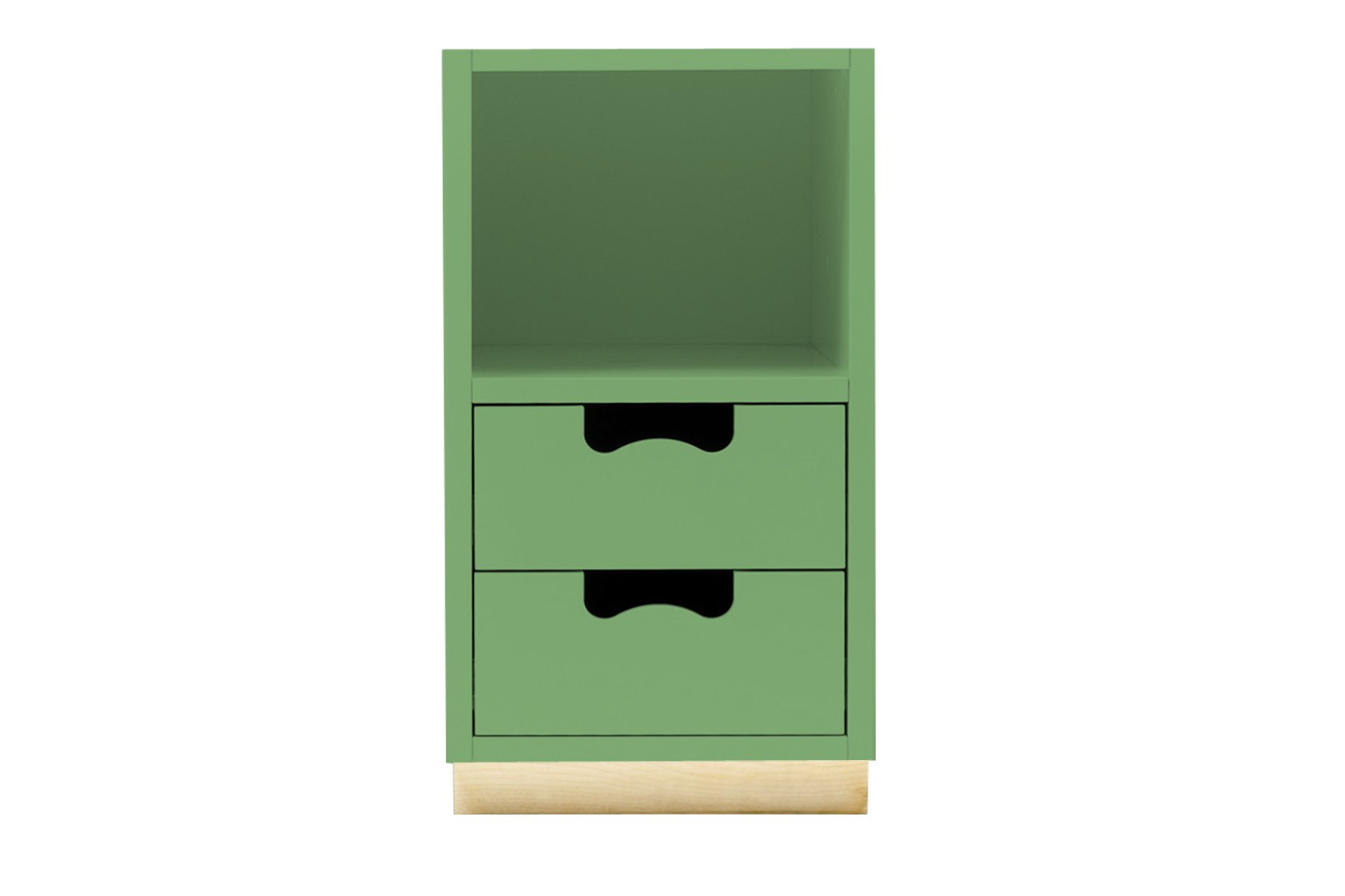 APRODZ Mango Wood Bow Chest of 2 Drawers Storage Cabinet for Living Room | Wooden Sideboard | Light Green Finish-image-30