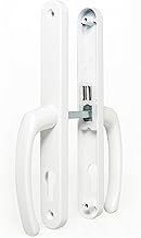 TSS UPVC Door Handles Set Suits Fullex Locks - Lever/Lever - 68mm PZ (Centres) - 215mm Screw to Screw - Backplate 245mm X 34mm - UPVC, Replacement PVC Handles (White)