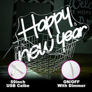 Happy New Year Neon Sign New Years Eve Party LED Lights Letter Neon Signs for Wall Decor Dimmable Light up Signs for Home, Bedroom Room Winter Christmas Happy New Year Party Favor Happy New Year Neon Sign New Years Eve Party LED Lights Letter Neon Signs for Wall Decor Dimmable Light up Signs for Home Bedroom Room Winter Christmas Happy New Year Party Favor
