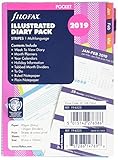 Filofax Refill, Pocket, Week to View, Illustrated Stripes, 5 Languages, 4.75 x 3.25 (C6323-2019)