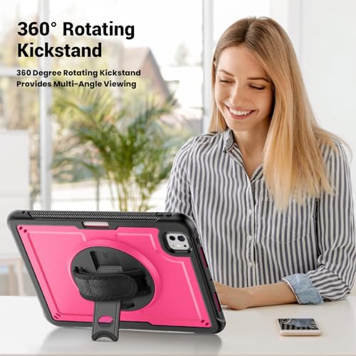 Coque iPad Pro 11 M4 A2836 antichoc avec protection écran et béquille rotative - 4