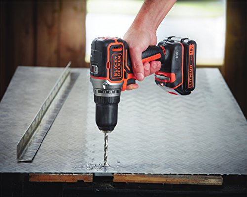 Black+Decker Akku-Bohrschrauber, Bohrmaschine (18 V 1.5Ah, bürstenloses 2-Gang-Getriebe, 1 Stück) BL186K – Bild 7
