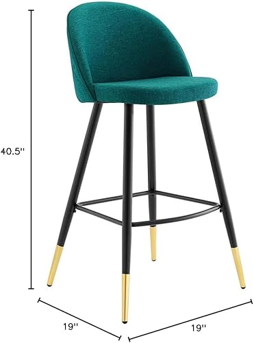 Miniatura 3 de Modway Taburetes de comedor tapizados de tela Cordial en verde azulado, juego de 2
