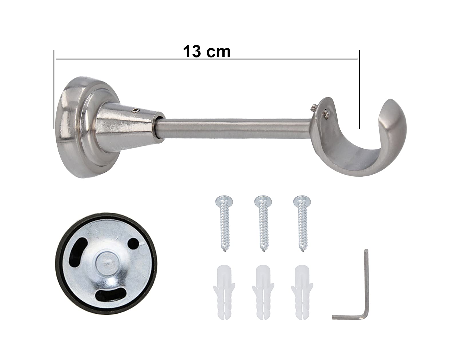 25mm Kit de tringle a rideau Metal Fixation murale Acier Inoxydable 180 cm Idaja