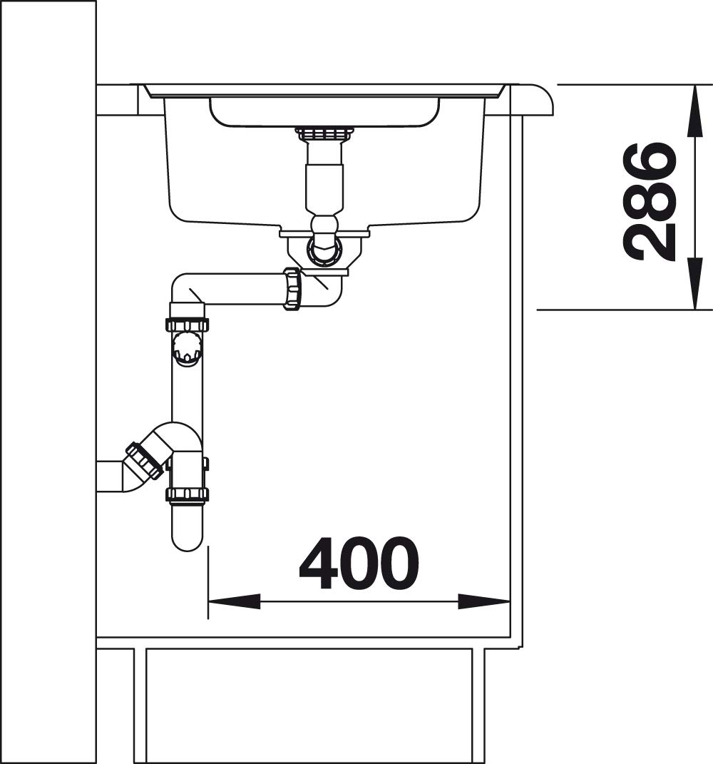BLANCO CLASSIC PRO 5 S-IF 523663 Grifería de cocina con control a distancia de drenaje, bandeja reversible, mueble de baño de 50 cm, acabado satinado de acero inoxidable