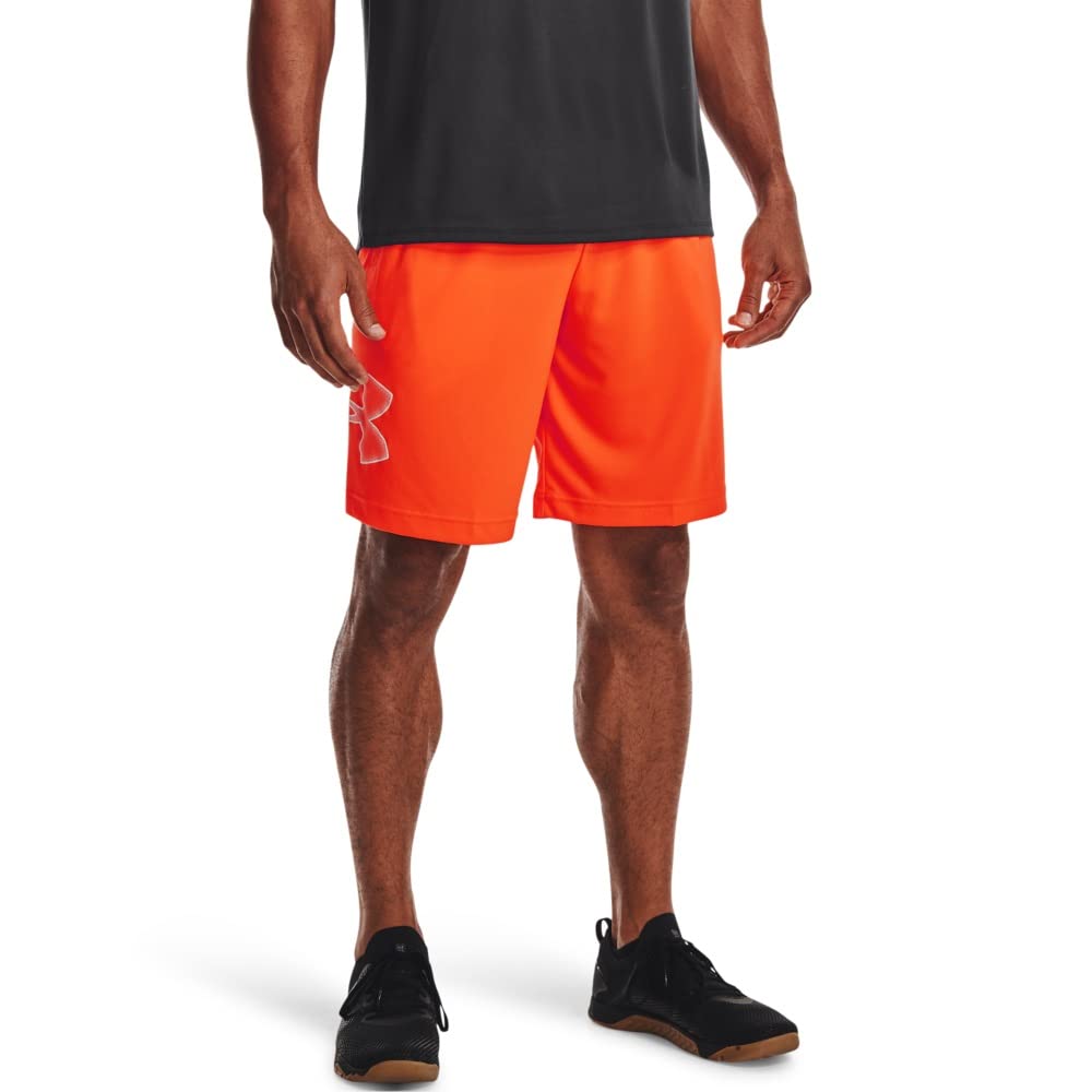 Under Armour Men's Tech GraphicDISC 10" Shorts, Blaze Orange (825)/White, Small
