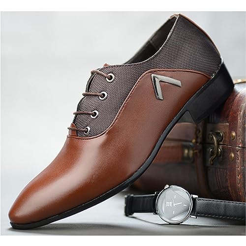 Mens Dress Shoes Fashion Lace-Up Pointed-Toe Formal Suit Shoes Classic Modern Business Wedding Oxford Shoes for Men4