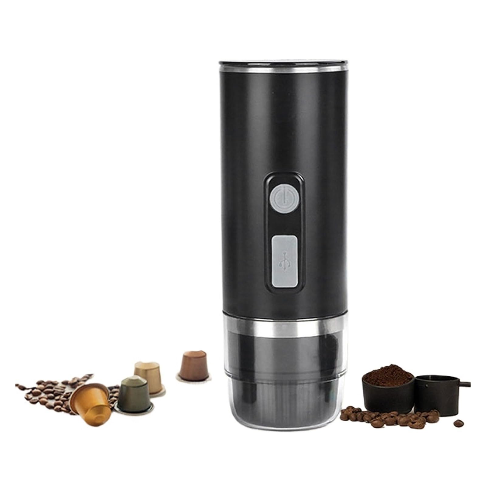 EDEDE Macchina da caffè Espresso Portatile, Macchina for caffè elettrica 3 in 1 con Riscaldamento Wireless, Carica Rapida, for Campeggio, Viaggi, Camper, Escursioni, Ufficio per Viaggi, Campeggio