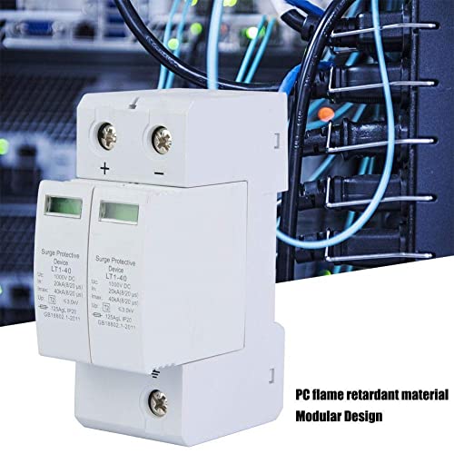 1PC Überspannungsschutz, 2P 40KA DC Photovoltaik Blitzschutz Niederspannungsableiter Hochpräziser Schutz(40KA)