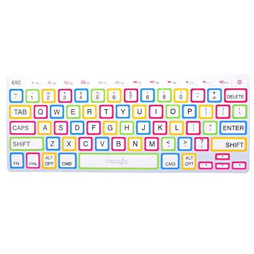Cosmos Premium Rainbow White Color Silicone Soft Keyboard Cover Skin Protector for Macbook Pro 13