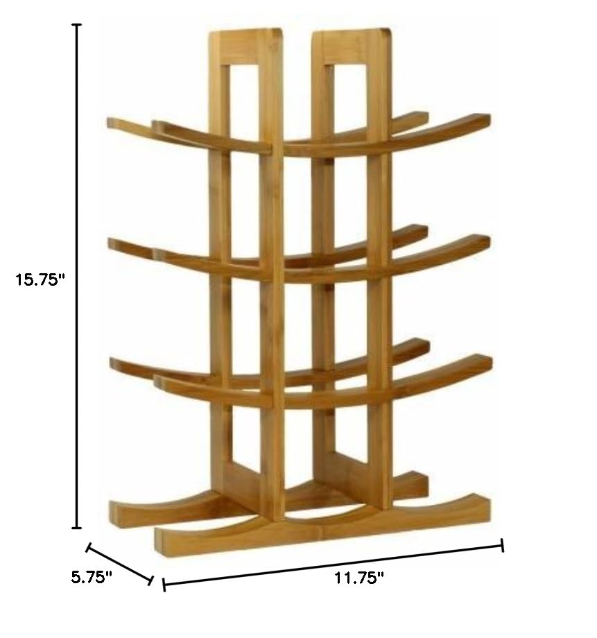 Soporte para 12 Botellas de Vino en Bambú Natural miniatura 2