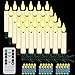 Produktbild yunsheng 30 stk LED Weihnachtsbaumkerzen kabellos mit Fernbedienung Timer, Batteriebetriebene Flammenlose Flackern Weihnachtskerzen, Christbaumkerzen lichterkette, IP64, (Enthält 30 Batterien)