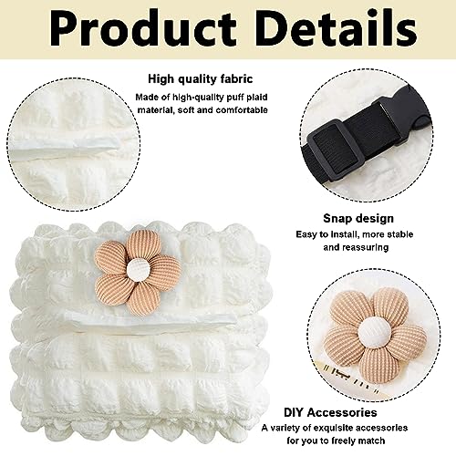Image of STHIRA Car Tissue Box Holder, Cute Cartoon Flower, Hanging Stretchy Strap