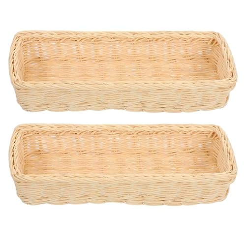 Cabilock Cesta De Almacenamiento De Cubiertos Tejida Estrecha Cesta De Almacenamiento De RatáN SintéTico Organice Su Cocina Y Hogar