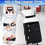 Luggage Straps Travel Belt for Luggage, Add a Bag Luggage Strap for Backpack, 2-in-1 Suitcase Belts Adjustable Elastic Airport Travel Accessories for Women & Men - Image 3
