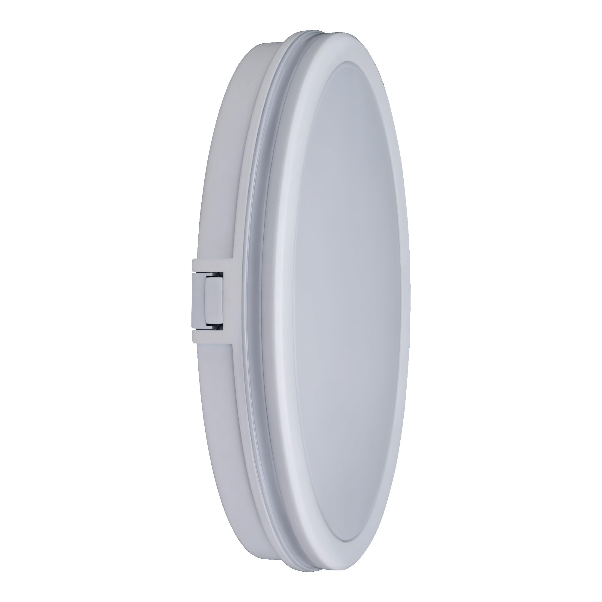 Beghelli Plafoniera Stagna Oval Moon CCT, 26W, 2600 lm, IP65, 300x100x55 mm, per Spazi Comuni Porticati Terrazze, Uso Esterno e Interno, Alimentazione AC 230V