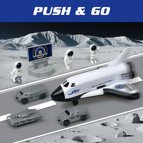 ZAKVENFUN Space Rocket Shuttle Launch Toy Set with 3 Astronaut Spaceman Figures & 4 Vehicles, Airplane Educational Aerospace Set, Spaceship Toys Gift for Boys 3-5-8 - Thumbnail 5