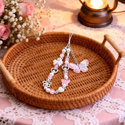 Image of Beaded Camera Wrist Strap Cute Digital Camera Charm Lanyard, Phone Wristlet Charms, Phone Chain for Camera