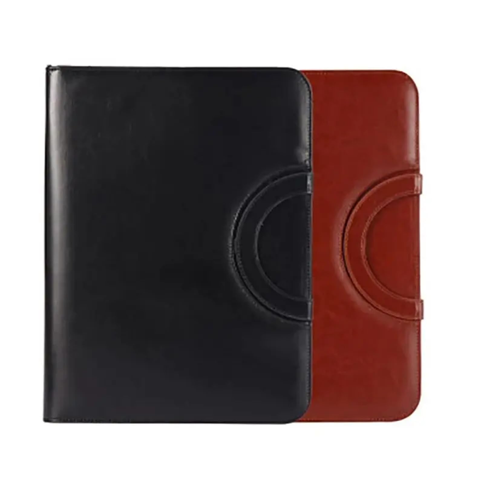 Documenti in pelle Cartella portadocumenti con cerniera in pelle PU A4 valigetta portatile for la gestione aziendale e scolastica(Black)