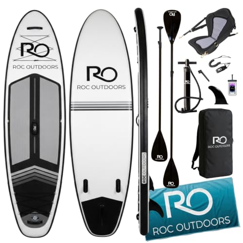 Image of Roc Inflatable Stand Up Paddle Board 10' 6 inch with Premium SUP Paddle Board Accessories, Wide Stable Design, Non-Slip Comfort Deck for Youth & Adults