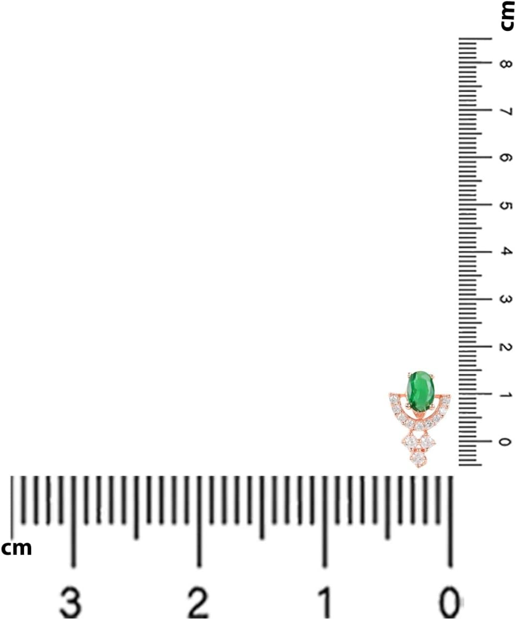 I Jewels Rose Gold Plated Fashion Cubic Zirconia Diamoand Stud Earrings For Women - Image 4