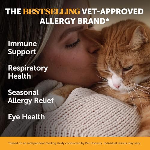 Image of Cat Immune Support Lysine - Allergy Relief & Immune Health Supplement for Cats with L-Lysine, Colostrum, Quercetin & Omega-3 - Soothes Sneezing, Runny Nose & Itchy Skin Chicken, (90-Day Supply)