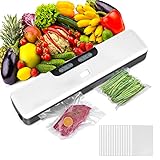 Vacuum Sealer Machine, GHVACZS Lightweight Food Vacuum Sealer Compact Machine for Food Preservation, Automatic Food Sealer Saver Vacuum Machine Easy to Use, Clean and Storage for Home Kitchen (Silver)