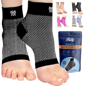 Plantar Fasciitis Socks for Women & Men – Best Foot & Ankle Compression Sleeve, Brace for Everyday Use – Provides Arch Support & Heel Pain Relief (Black, Large)