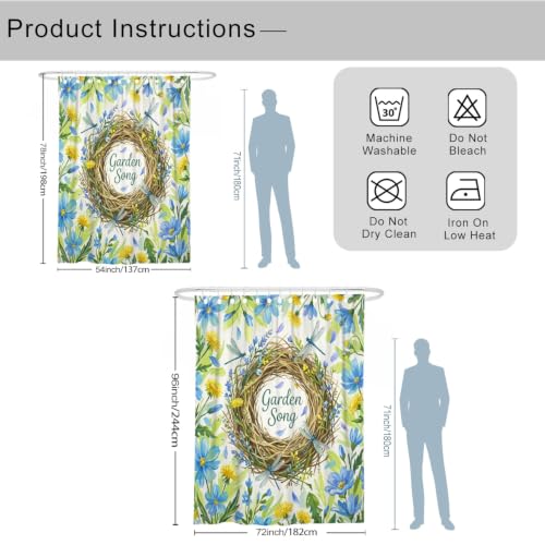 Rideau de douche extra long pour stopper l'eau avec style floral poétique - 4