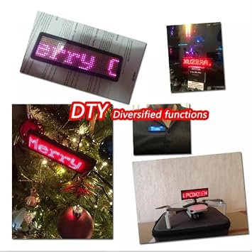 Compatible Scrolling Mini LED Sign LED Name Badge Tag (blue)
