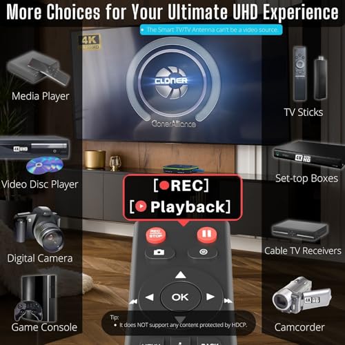 Enregistreur vidéo 4k ClonerAlliance UHD Pro sans PC avec HDMI et codec H.265