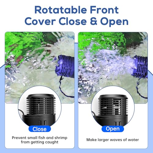 Image of hygger Aquarium Wave Maker 4W 750GPH Submersible Water Circulation Pump with Magnetic Base, Quiet Rotating Powerhead for 5-15 Gallon Freshwater & Saltwater Tanks
