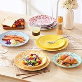 vancasso SELENE Zestaw 6 talerzy deserowych, talerzy do sałatek (Ø 21 cm) z pastelowej porcelany, talerze do ciasta, zestaw talerzy do zmywarki i kuchenki mikrofalowej