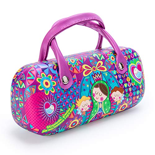 PracticDomus - Funda Rígida Universal para Gafas Virgencita Plis by Distroller, Cierre Flex y Asas Flexibles, Interior Forrado en Símil de Terciopelo