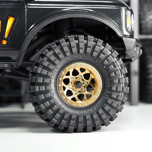 INJORA 1.0 Plus Messing Beadlock Felgen -4.7mm Offset Rad für TRX4M Ascent18 SCX24 FCX24 1/24 1/18 RC Crawler