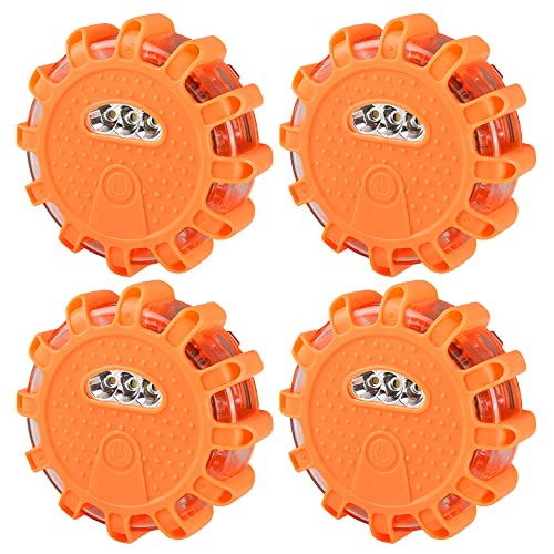 XPJBKC 4 Stück Warnleuchte mit Magnet und Haken 9 Blinkend Leuchtmod LED Warnleuchte Warnleuchten wasserdichte Set