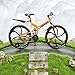 MarKnig 26 Inch Adult Folding Bikes, Mountain Bicycles with Full Suspension, Dual Disc Brake, High Carbon Steel Frame, Foldable Bike for Men/Women/Teen, Orange