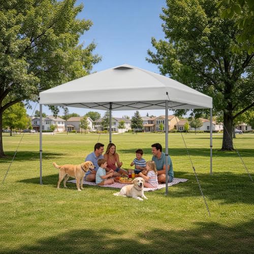 Explore Land 10x10 Pop Up Canopy with One Push Setup Heavy Duty Outdoor Sun Shade Tent for Beach,Camping,Events,Parties(White) by Explore Land - Image 8