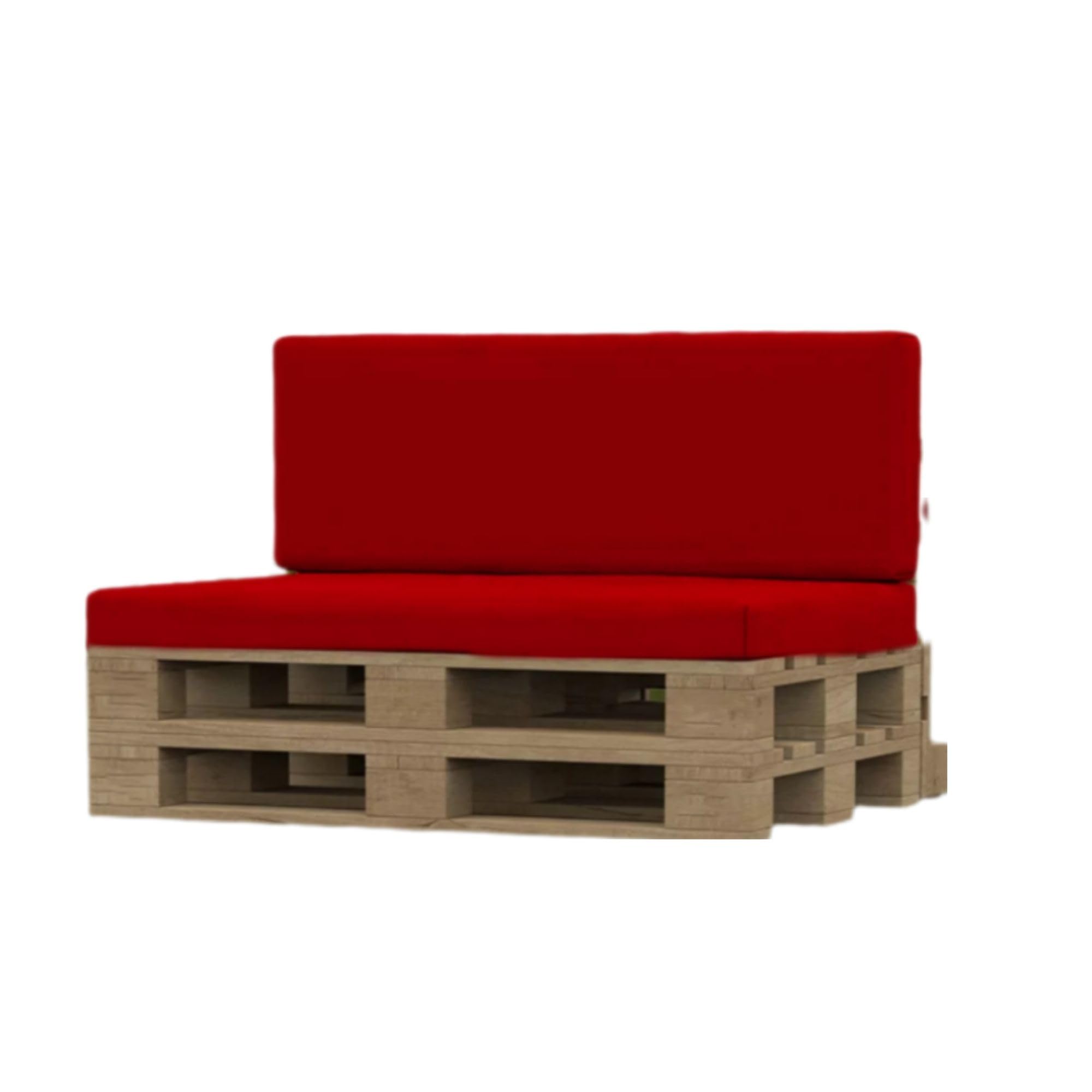 FIVE MOONS Euro Pallet Cushions Seat Pads For Outdoor Garden Euro Pallet Seating high density foam pad with water resistant zipped cover Fordifferent (Red, 120 x 40 x 8cm) โ image 1