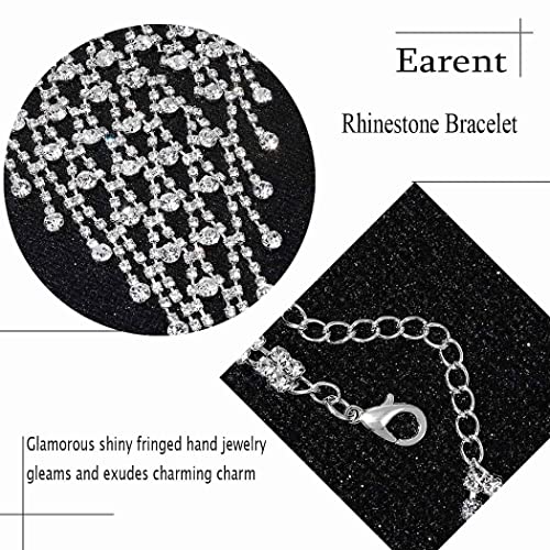 EARENT Rhinestone Hand Jewelry Silver Wedding Hand Chain Ring Bracelet for Women 6