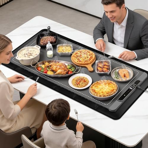 35.4×15.4 in Heat Resistant Mat for Food Warming Mats, Heat Resistant Mats for Countertop Reflects 95% of Heat, Easy to Clean Hot Pad With Non-slip Bottom for Air Fryer, Coffee Maker, Oven, Black by Amerbro - Image 6
