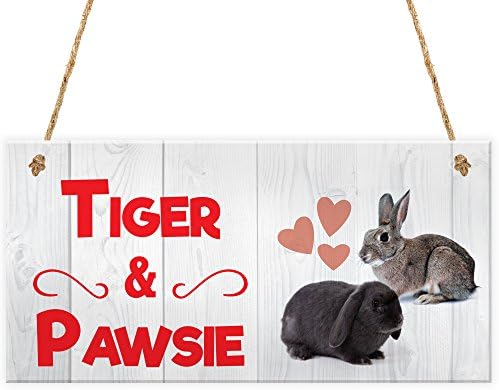 RED OCEAN Tough New DOUBLE Rabbit PERSONALISED NAME Hutch Sign Plaque House Garden Cage Ru