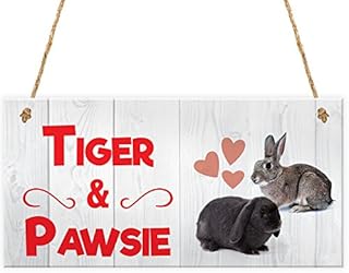 RED OCEAN Tough New DOUBLE Rabbit PERSONALISED NAME Hutch Sign Plaque House Garden Cage Ru