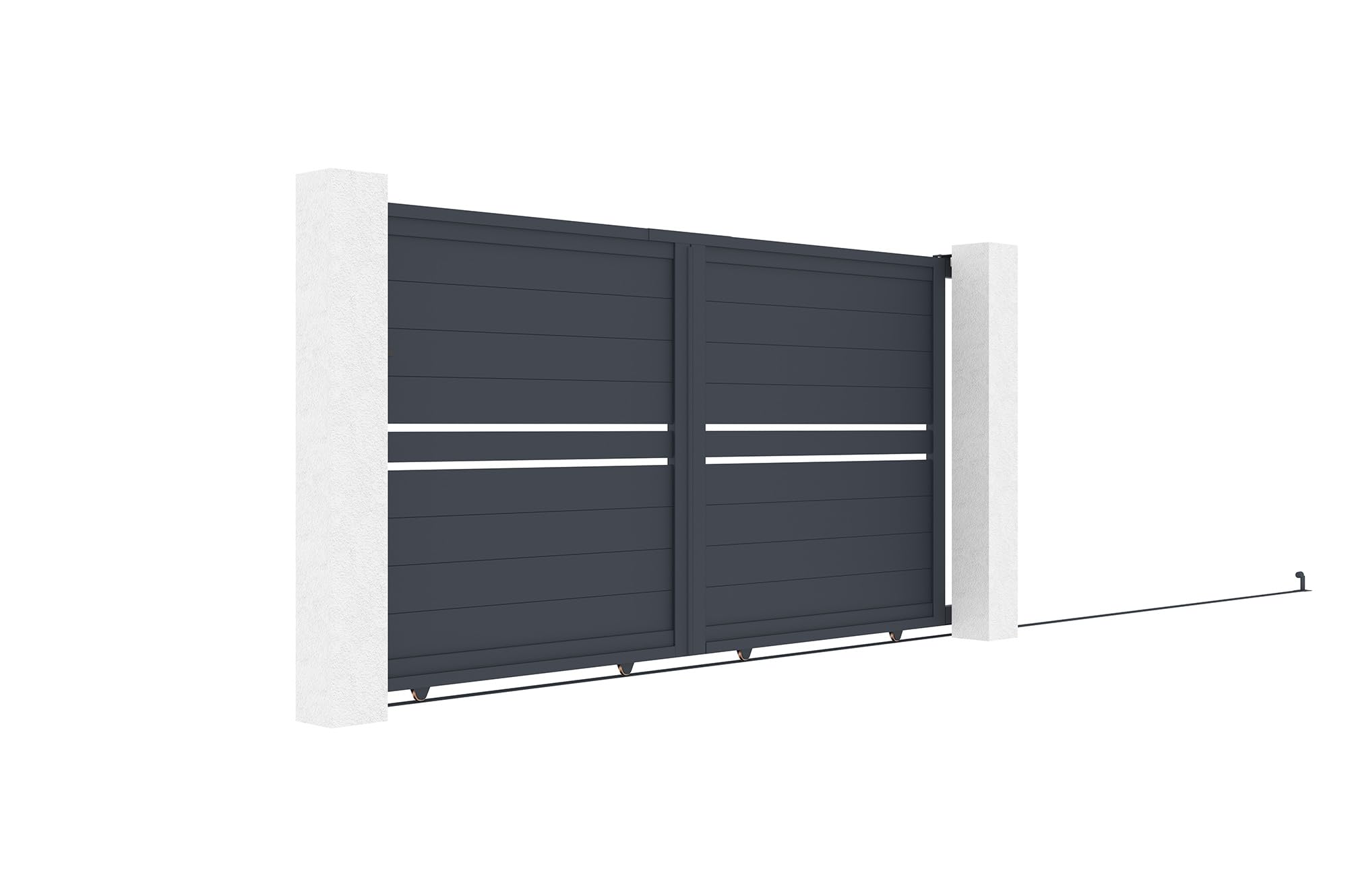 Casanoov Portail coulissant 3m CIMONE H.160 aluminium gris