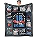 Dfaqehk 16th Birthday Gifts for Boy, Birthday Gifts for 16 Year Old Boy, 16th Bday Presents for Boys, Boys Age 16 Gift Throw Blanket 60 x 50 Inch, 16 Yr Old Gift Ideas, 16 Bday Decorations