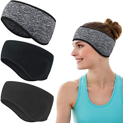 Amokee Sport Stirnband für Damen und Herren, 3 Stück Frühling/Herbst/Winter/Ohrenwärmer Stirnbänder Ohrenschützer Warm Headband für beim Jogging, Wandern, Fahrrad und Motorrad Fahren