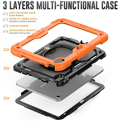 Coque iPad 11 2025 antichoc orange housse tablette A11 avec support - 7