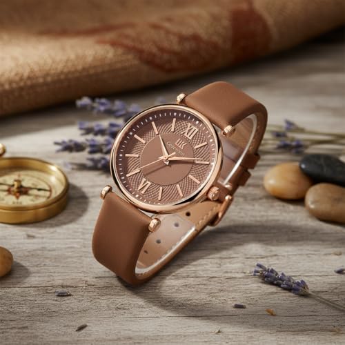 Image of IIK COLLECTION Watches for Women Round Dial |Analogue Quartz Movemnet Ladies Watch|Long Battery Life|Leather Bracelet Strap|Buckle Lock Clasp Safety Watches for Girls